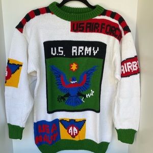 NEW 90’s Vintage Military Crew Neck Sweater